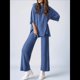thumbnail image 4 of Traje Informal de Dos Piezas para Mujer, Ideal para Viajes y Vacaciones. Azul L, 4 of 9