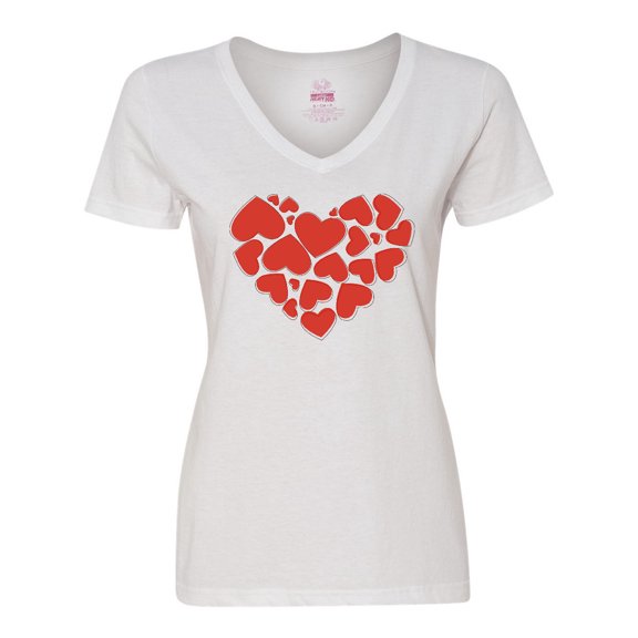 Inktastic Love, Hearts, Red Hearts, Valentine's Day Women's V-Neck T-Shirt