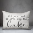 thumbnail image 2 of Creative Products All you need is love and the lake script white and grey 14x20 Indoor / Outdoor Pillow, 2 of 2