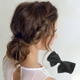 thumbnail image 2 of Unique Bargains 1 Pc Large Bow Ribbon French Barrette Hair Clips Hairdo Clip Black, 2 of 5