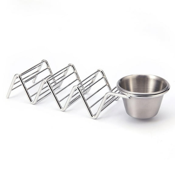 ORDDIART 1Pcs Taco Holder Stand Rack for Tacos 304 Stainless Steel Silver Rectangular .1X2.6X1.7in