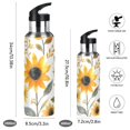 thumbnail image 2 of Yayeee 20oz Insulated Water Bottle Double Wall Stainless Steel with Flip Straw Lid, White Watercolor Sunflowers, 2 of 7