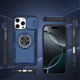 thumbnail image 2 of Case for iPhone 16 Pro Max 6.9-inch, Built In Slide Camera Cover & Rotatable Kickstand 360 ° Sotating Ring Heavy Duty ShockProof Protective Case,Blue,For iPhone 16 Pro Max, 2 of 8