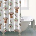 thumbnail image 4 of White Highland Cow Flower Pattern Shower Curtain 36"x72" ,Bathroom Decorative Shower Curtains Set with 12 Hooks,Modern Waterproof Washable Shower Curtain, 4 of 6