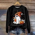 thumbnail image 2 of Kakishop Halloween Tshirts Women Long Sleeve Crewneck Casual Dressy Tops Funny Graphic Halloween Fall Fashion Outfits,Black, 2 of 4