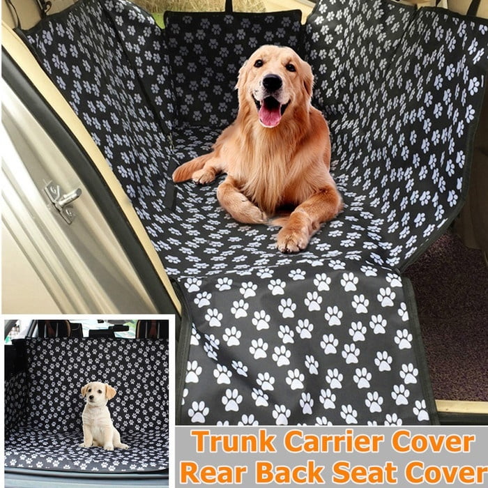 pet carriers oxford fabric paw pattern car pet seat cover dog car back seat carrier waterproof pet mat hammock cushion protector