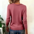 thumbnail image 5 of Womens Sweater Lightweight Loose Pullover Tops Long Sleeve Cowl Neck Ribbed Casual Knit wear Hot Pink XL, 5 of 5