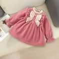 thumbnail image 7 of AherBiu Toddler Baby Girls Dress Long Sleeve Bow-Ruffle Crewneck Glitter Valentine's Day Short Red Dresses, 7 of 7