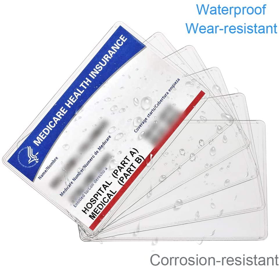 ORP Pro 10 Pack New Medicare Card Holder Protector Sleeves, Clear PVC Soft Waterproof Medicare Card Protector for New Medicare Card Credit Card Business Card, 12Mil Heavy Duty Card Sleeves