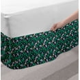 thumbnail image 2 of Leaf Bed Skirt, Abstract and Simplistic Design Leaves Art, Elastic Bedskirt Dust Ruffle Wrap Around for Bedding Decor, 4 Sizes, Indigo Shamrock Green, by Ambesonne, 2 of 2
