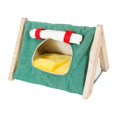 thumbnail image 1 of Cama para conejillos de indias, nido para hámster, plataforma de actividades cálida, escondite para conejillos de indias verde, 1 of 8