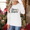thumbnail image 5 of HOMBOM Shirts for Women Long Sleeve Vintage Holiday White Reindeer Crewneck Xmas Females T Shirts, 5 of 9