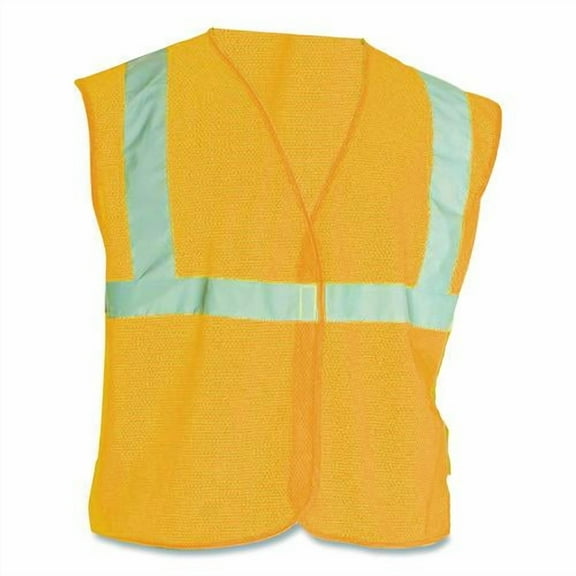 ANSI Class 2 Hook and Loop Safety Vest, X-Large, Hi-Viz Orange | Bundle of 2