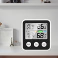 thumbnail image 2 of Medidor de Monitor de Temperatura y Humedad Termómetro Higrómetro Interior Negro Sunnimix Hygrómetro Digital, 2 of 7