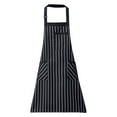 thumbnail image 2 of Oleegame 1PC Pretty Apron Cotton And Linen Striped Adjustable Hanging Neck Apron Household Kitchen Baking Flower Shop Cooking Work Cloth Apron Black, 2 of 6