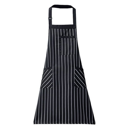 

XyyWen Apron Sleeve Cotton And Linen Striped Adjustable Hanging Neck Apron Household Kitchen Baking Flower Shop Cooking Work Cloth Apron