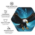 thumbnail image 3 of Naloa Night Sky Forest Bald Eagle Leather Coasters for Drinks, Durable Drink Coasters 4 Set for Tabletop Protection, Luxurious Home Décor and Housewarming Gift ( {designName})Hexagon, 3 of 6