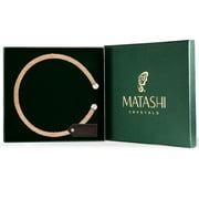 Peach Glittery Luxurious Crystal Bangle Bracelet By Matashi
