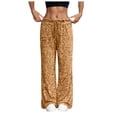 thumbnail image 3 of vigerkar Sequin Sparkle Wide Leg Pants for Women Wide Leg Sparkly Glitter Long Pants Soft Drawstring Waist Trendy Trousers (Khaki, XL), 3 of 9