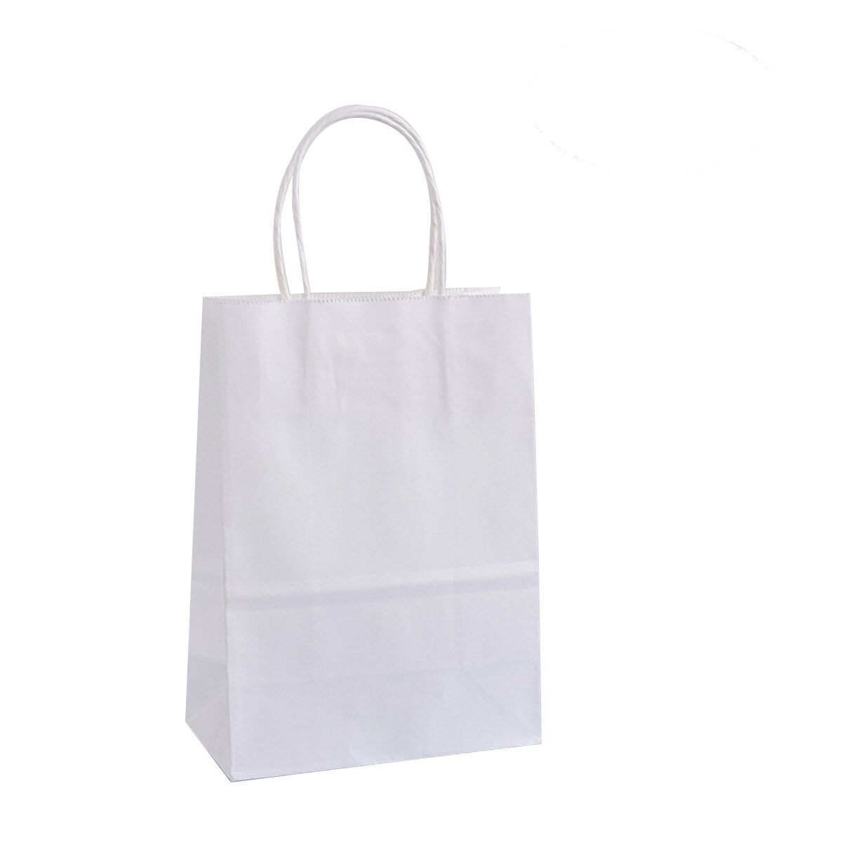 Kraft gift bag 50Pcs Candy Color Kraft Paper Handle Gift Bag Recyclable Paper Bags (White