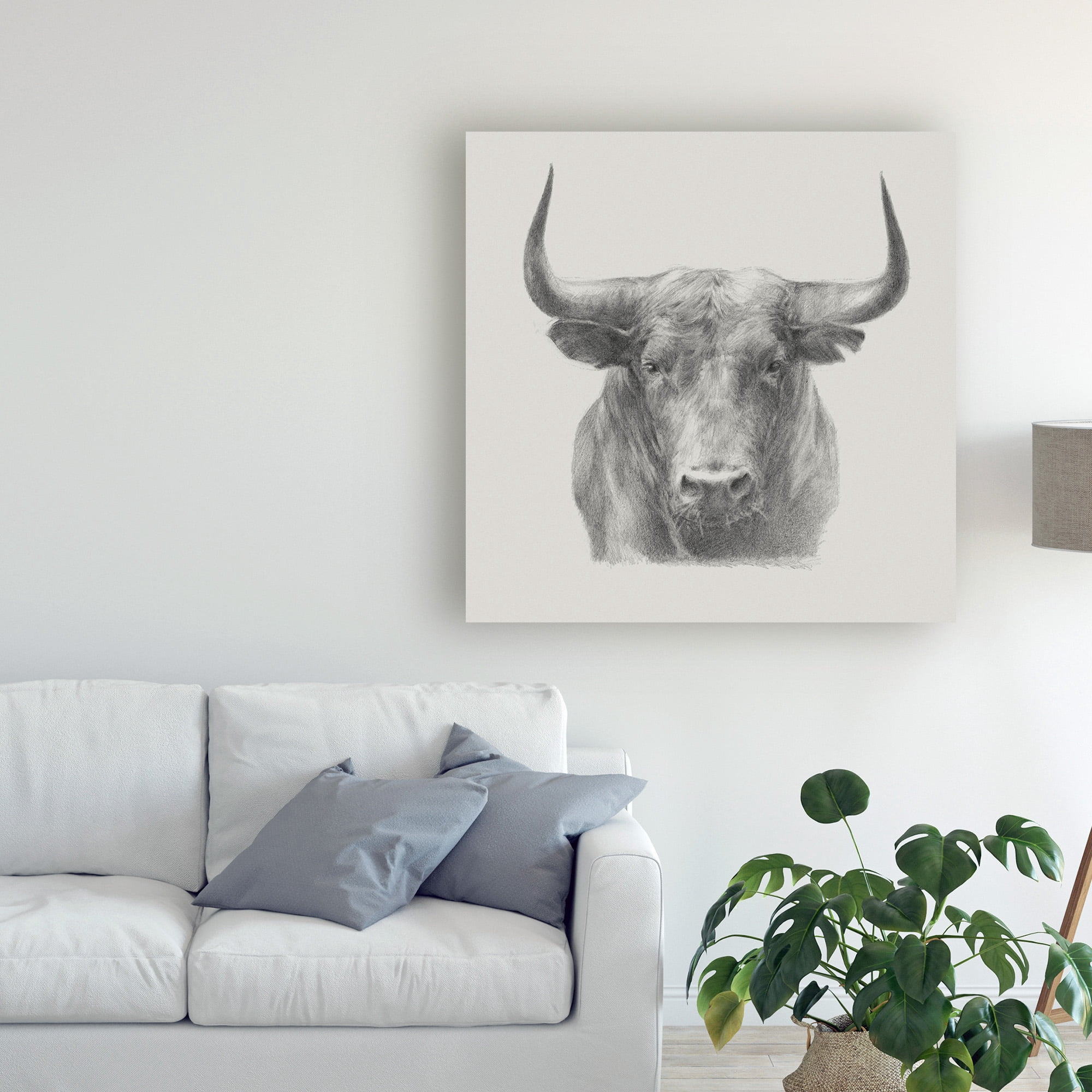 Trademark Fine Art 'Black Bull' Canvas Art by Ethan Harper