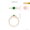thumbnail image 6 of ANGARA Natural Square Emerald and Princess Diamond Three Stone Engagement Ring in 14K Rose Gold for Women (Size-4mm) | May Birthstone, Anniversary, Jewelry Gift for Women | Natural Emerald Ring, 6 of 10