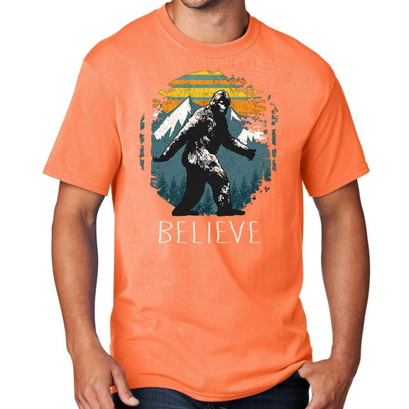 Men's Sasquatch Believe T-shirt, XL Neon Orange