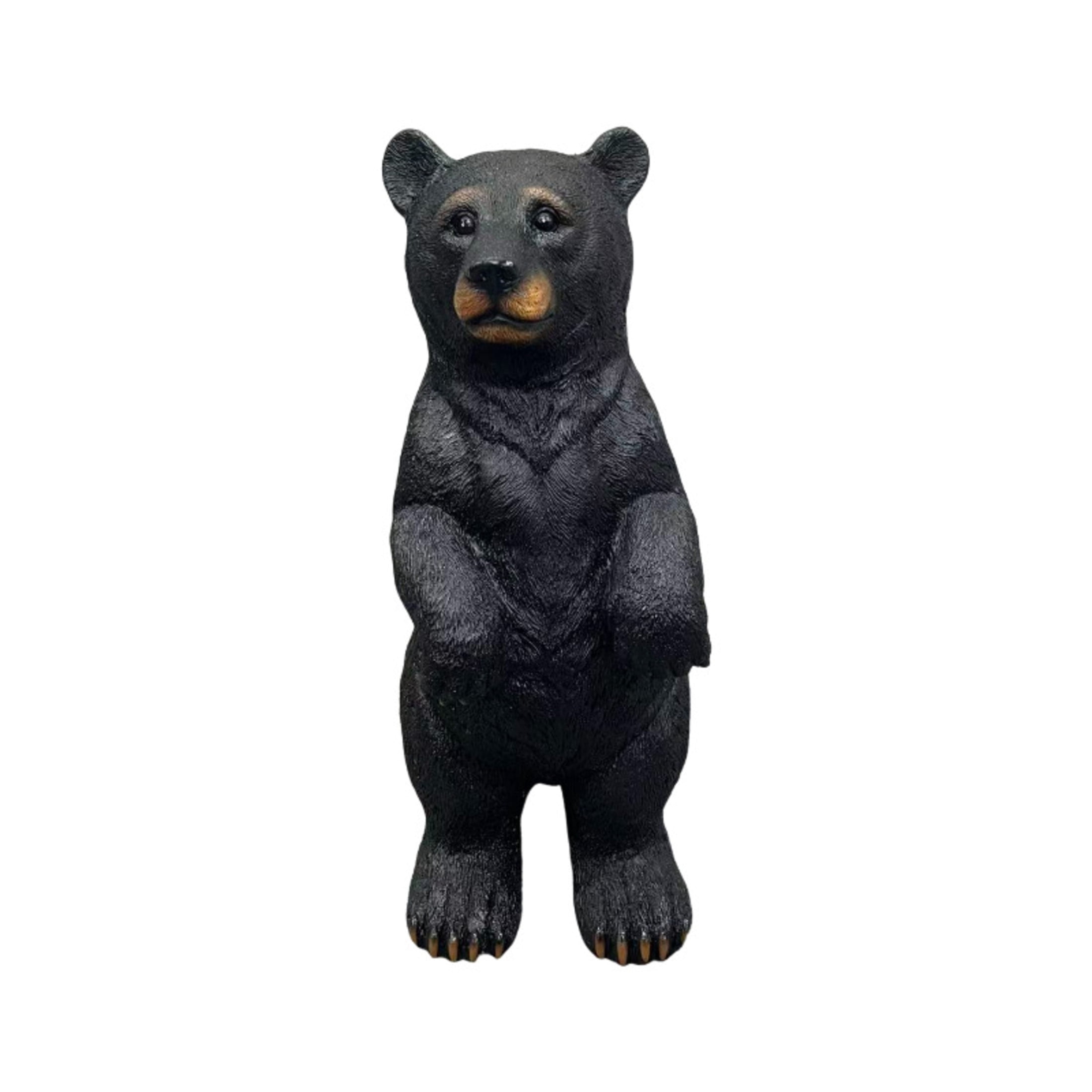 GDF Studio Black Bear Resin Indoor/Outdoor Guardian Statue, Weather-Resistant Decor Figurine for Garden & Courtyard