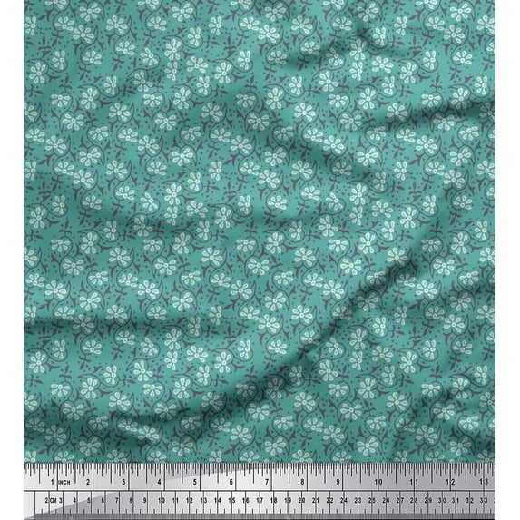 Soimoi Georgette Viscose Fabric Floral Block Fabric Prints by Yard 42 Inch Wide