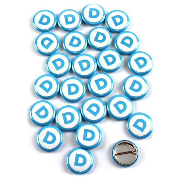 Democrat Logo Pinback Buttons - 1 Inch Round - 25 Pack