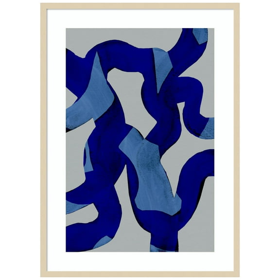 Amanti Art Abstract Brush Strokes Wood Framed Wall Art Print