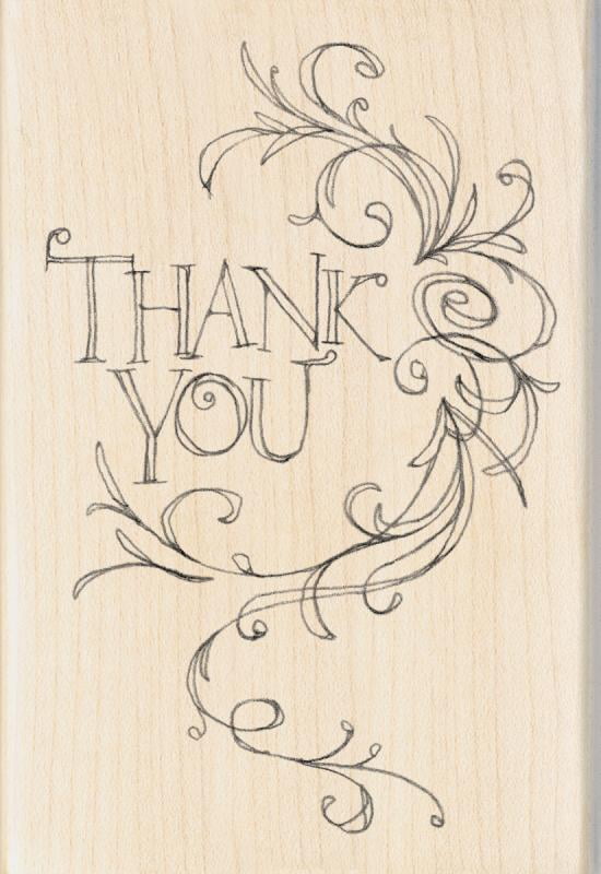 Inkadinkado 7323982 Mounted Rubber Stamp 4'x2.75'-thank You Flourish Frame