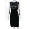 Pre-owned|Xscape Womens Tiered Lace Sleeveless Sheath Dress Black Size 14