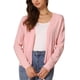 thumbnail image 1 of Suéter cárdigan casual INSPIRE CHIC para mujer, de frente abierto, de manga larga, con peplum, tejido, XS, rosa, 1 of 6
