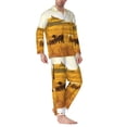thumbnail image 2 of Cauagu Western Cowboy Ranch Print Men's Long-Sleeve Pajama Set,Soft Button-Front 2Pjs for Men Long Sleeve Men’s Sleepwear-X-Large, 2 of 7