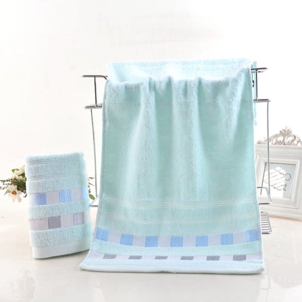 Zhuge Toallas de baño de algodón de 3 piezas, multiusos: baño, fitness, ducha, deportes, se adaptan a diversas situaciones sin esfuerzo. 74 x 34 cm (azul).