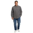 thumbnail image 4 of Turtle Bay New York Men's Grey Heathered Fleece Overshirt with Chest Pockets and Tortoise-shell patterned Buttons, 4 of 5