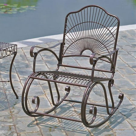Iron Rocker - International Caravan Sun Ray Iron Rocking Chair