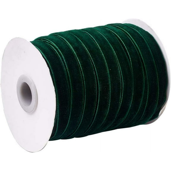 50 Yards Dark Green Single Face Velvet Ribbon DIY
