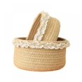 thumbnail image 4 of Panier en Corde de Coton et Lin Panier de Rangement Panier à Collations en Dentelle avec Poignée, 4 of 11