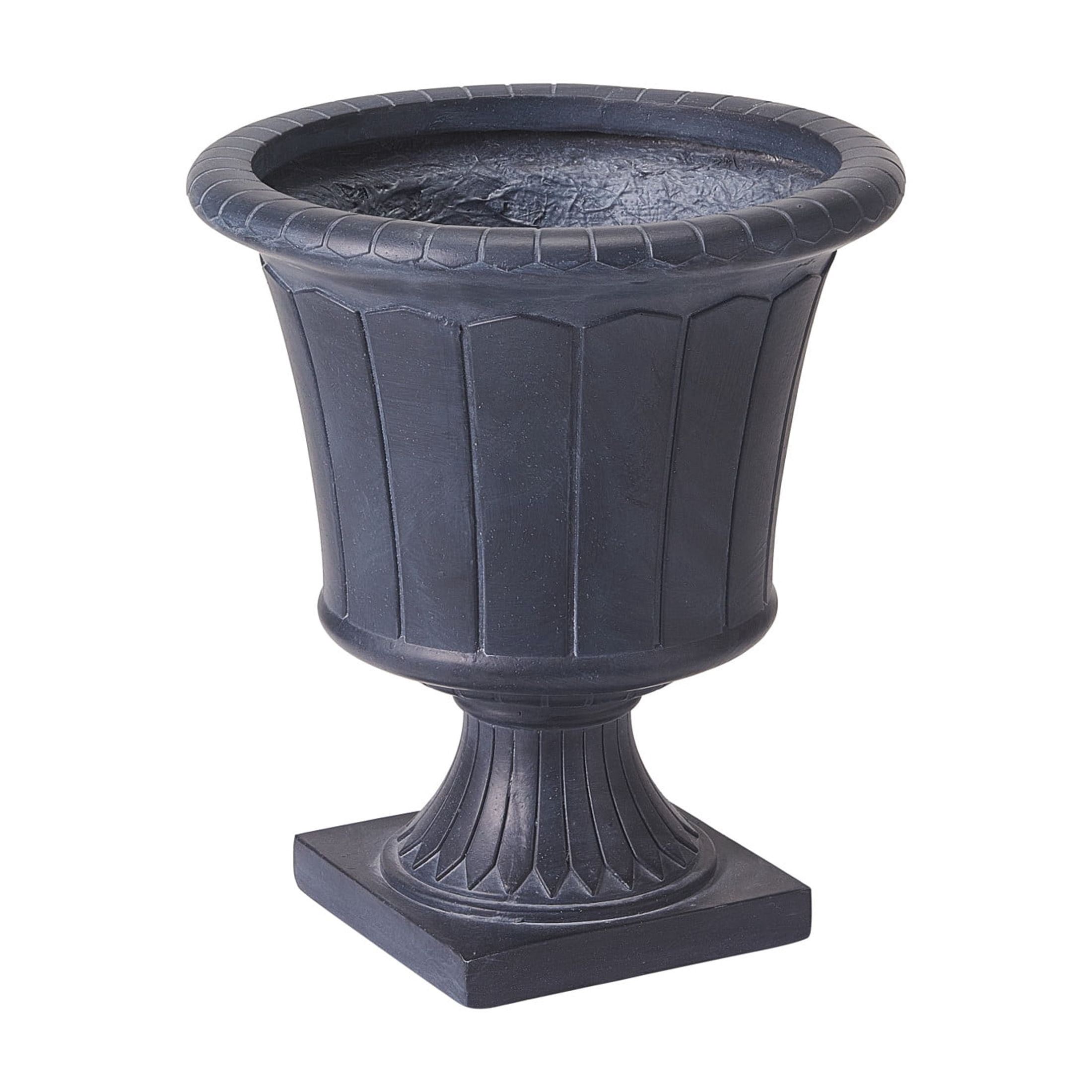 Christopher Knight Home 18.3"H Vintage MGO Outdoor Planter with Square Base for Patio, Antique Black
