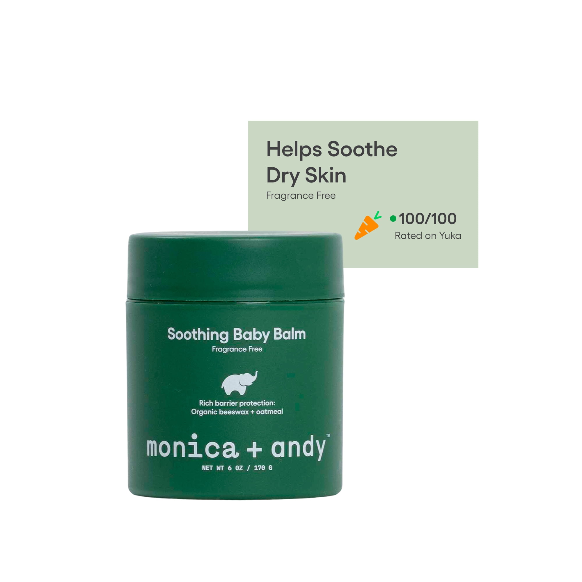 Monica + Andy Soothing Baby Balm for Dry & Sensitive Infant Skin, Fragrance Free, 6 oz
