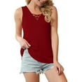 thumbnail image 7 of WTXUE Womens Tank Tops Sleeveless Criss Cross Casual Tank Tops Loose Fitting T Shirts Summer Tees Shirts Tunic Tops Basic Blouse V Neck Criss Cross Shirts Loose Casual Blouses Red S, 7 of 7