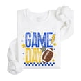 thumbnail image 4 of Retro Blue And Yellow Game Day Sweatshirt for Women, Teens & Kids Girly Football Sweater White Sweatshirt Adult Large, 4 of 4