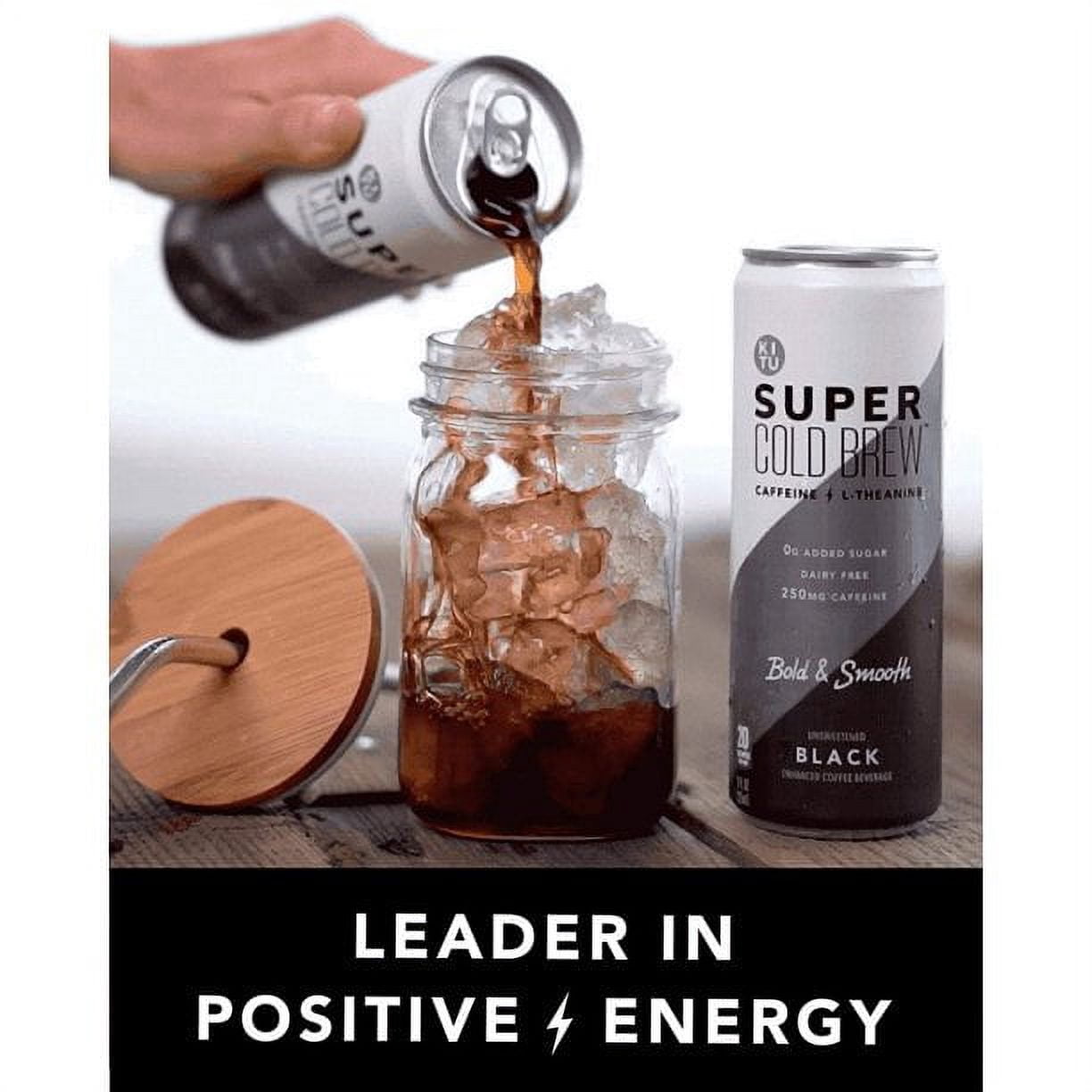 Kitu Super Coffee, Cold Brew Unsweetened Black Coffee, 12 Pack, 11 fl oz