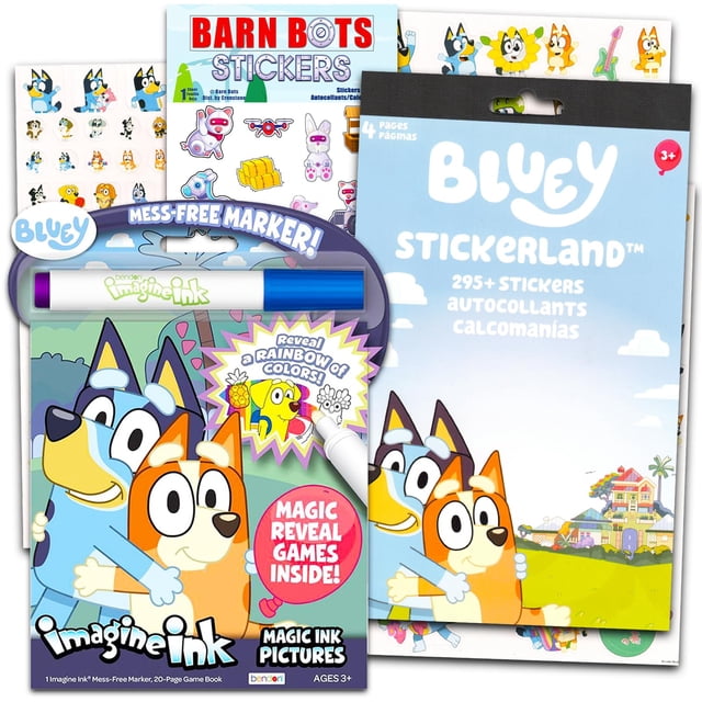 Libro de actividades y colorear Disney Bluey Imagine Ink Bundle