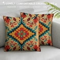 thumbnail image 3 of JEUXUS  Western Throw Pillow Covers Decorative Brown Geometric Abstract Vintage Pillow Cases Square Pillocases for Bed Sofa, 3 of 5