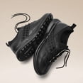 thumbnail image 6 of CMR CHAMARIPA Men's Shoes With Higher Heels - Black Cowhide Leather Height Increasing Sneakers 2.76 Inches / 7 CM, 6 of 9