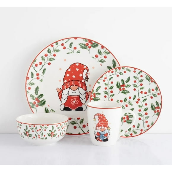 Vajilla Navideña Vascella Porcelana para 4 personas 16pz
