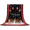 thumbnail image 2 of JOY Christmas Throw Flannel Blanket 50x80In Snowman Snowflake Red Black Plaid Super Soft Cozy Bed Blanket, Lightweight Plush Fuzzy Bed Throw for Bedroom Sofa Couch Living Room, 2 of 4